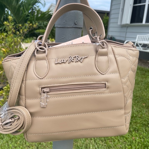 LUV BETSEY By Betsey Johnson LBKinley Satchel Bag In Taupe - Picture 4 of 15